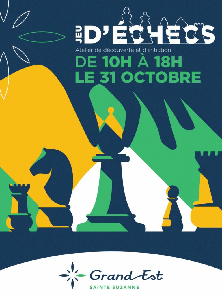 Jeu d’échecs : atelier de découverte et d’initiation au Grand Est, le 31 octobre 2026 de 10 h à 18 h.